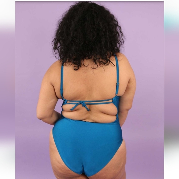 NWTs Ashley Graham x Swimsuits For All Meknes Blue Underwire Swimsuit - Picture 3 of 6